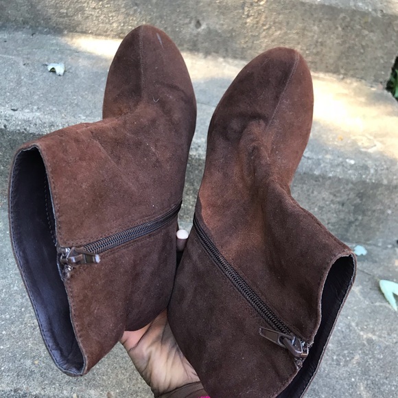 ROUGE Brown Wedge Booties - Picture 3 of 6